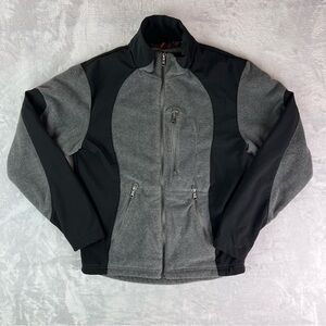 Hawke & Co. Fleece Full Zip Up Jacket Men's Medium Grey Pockets Comfy Outdoor